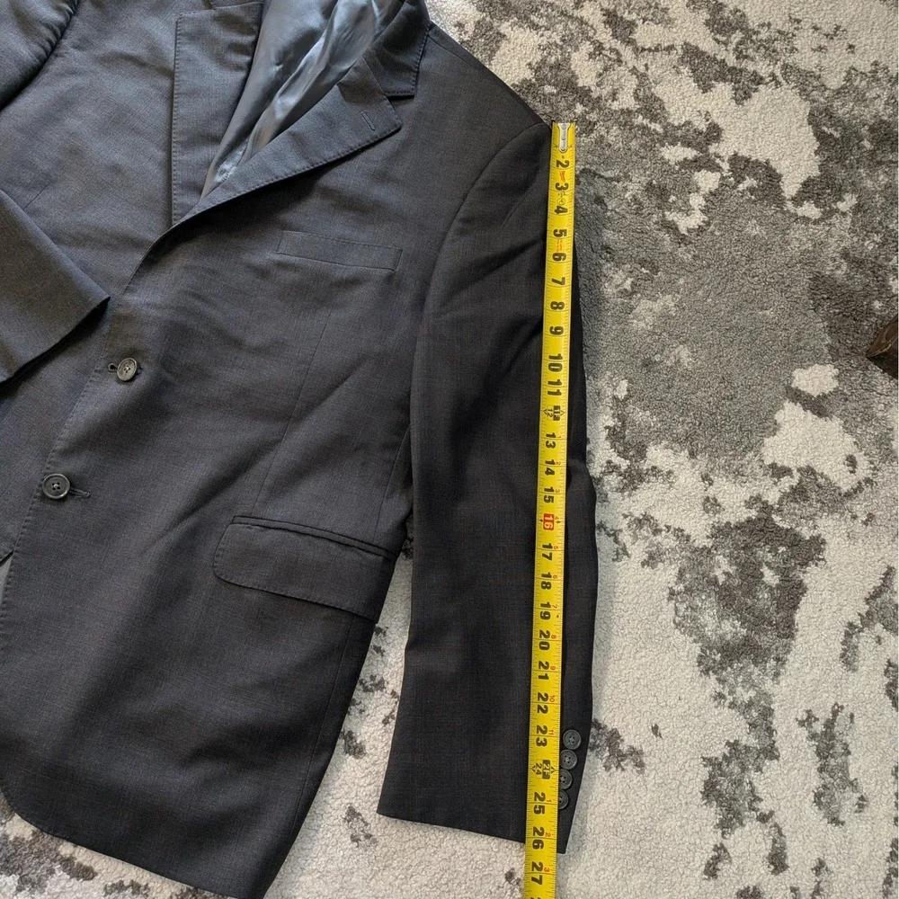 Peter Millar Mens Charcoal Gray 2 Button Double Vent Blazer Jacket 46R - Picture 5 of 12